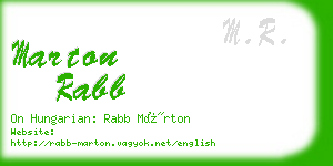 marton rabb business card